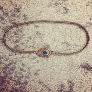 Vintage silver & turquoise blue stretch belt